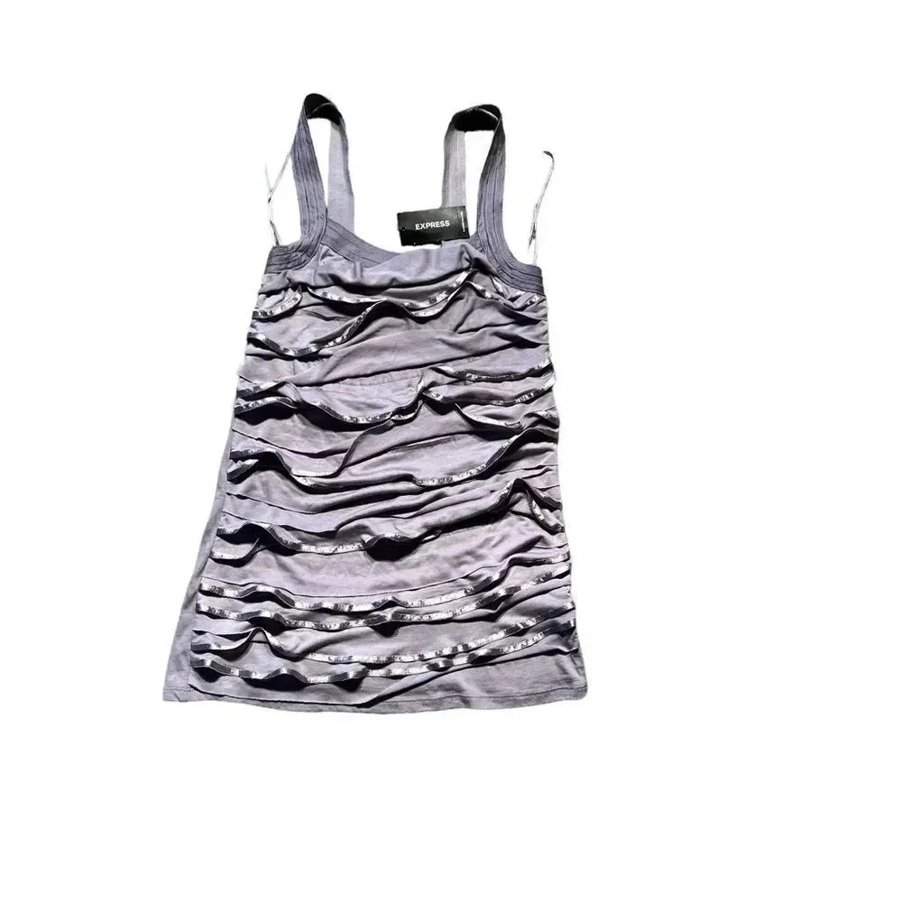 NWT‎ Express Ruffled Ribbon Tank Top XS